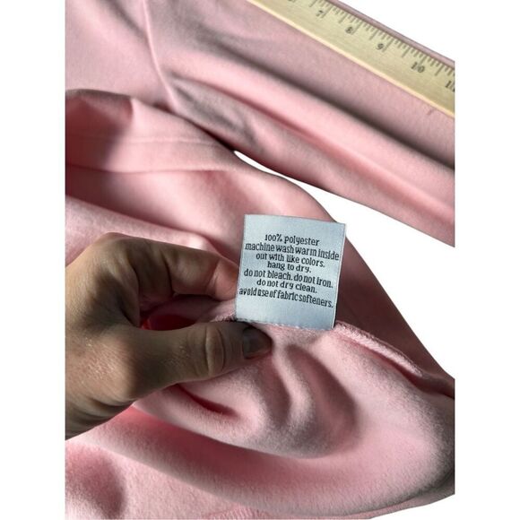 Dudley Stephens Fleece Light Pink Funnel Neck Top Pullover size L - Picture 9 of 10